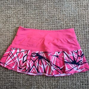 Nike Pink and Black Patterned Tennis Skirt